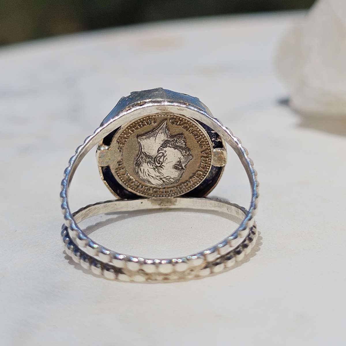 bague lapis lazuli en argent 925 éclatante et unique