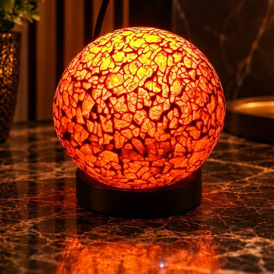 Lampe mosaïque tunisienne orange multicolore pour une ambiance magique