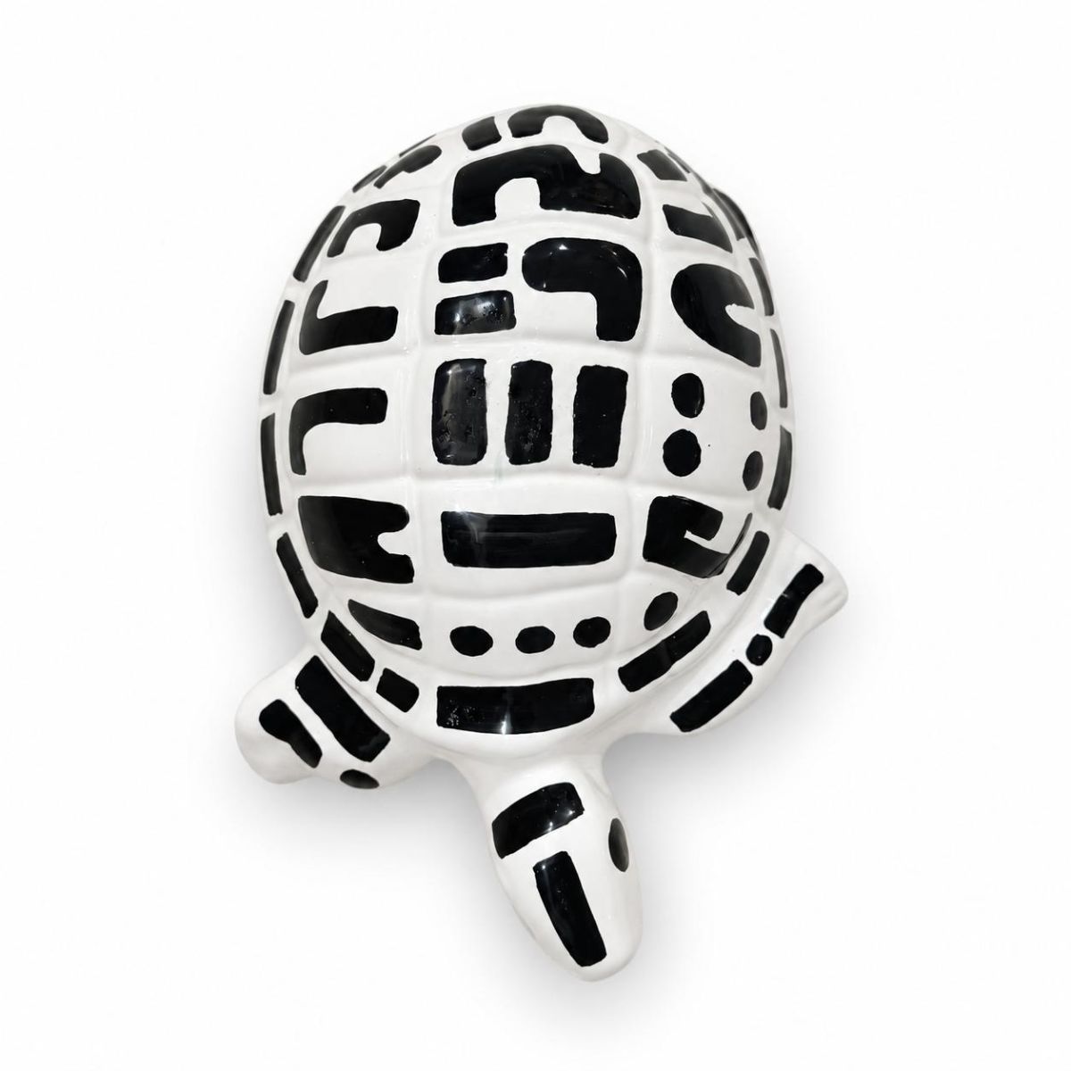 Tortue décor en noir et blanc élégante 22 x 28 cm