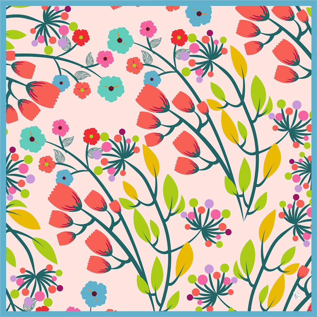 Foulard Anakiwa en soie naturelle "Inspiring fantasy" - artisanat Tunisien fait main | ILEYCOM