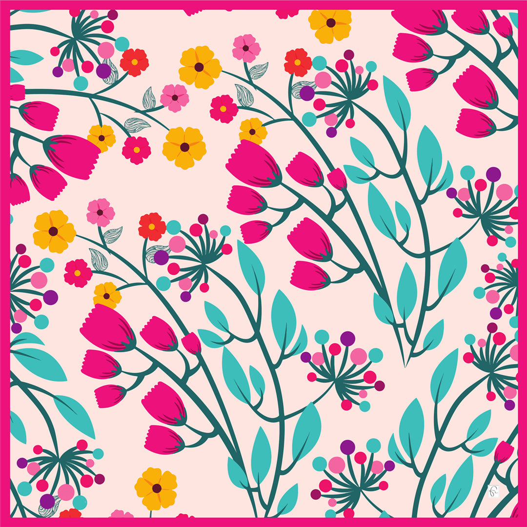 Foulard Anakiwa en soie naturelle "Inspiring fantasy" - artisanat Tunisien fait main | ILEYCOM
