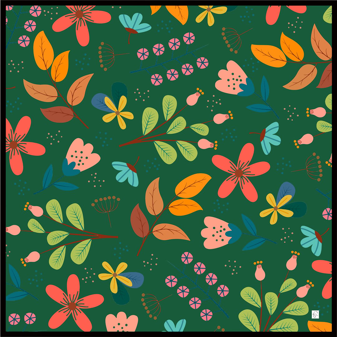 Foulard en soie naturelle Full of imagination - artisanat Tunisien fait main | ILEYCOM