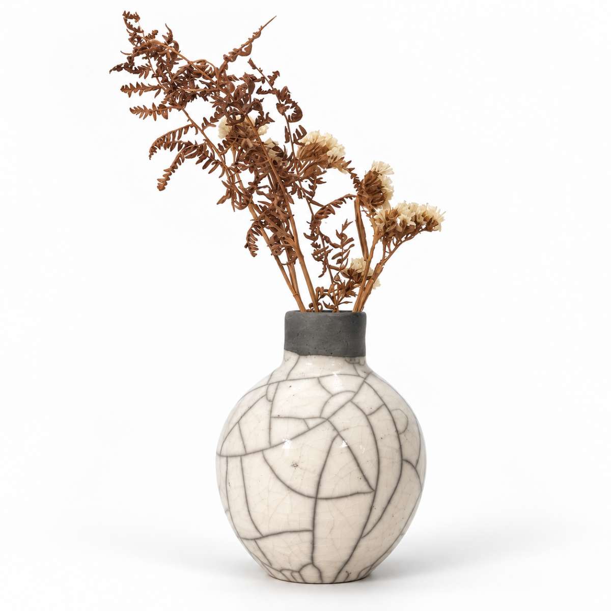 Vase raku artisanal 20x10 cm une touche d'élégance unique