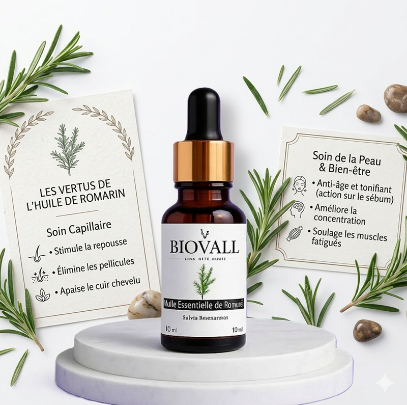 Huile essentielle romarin pure pour bien-être et vitalité