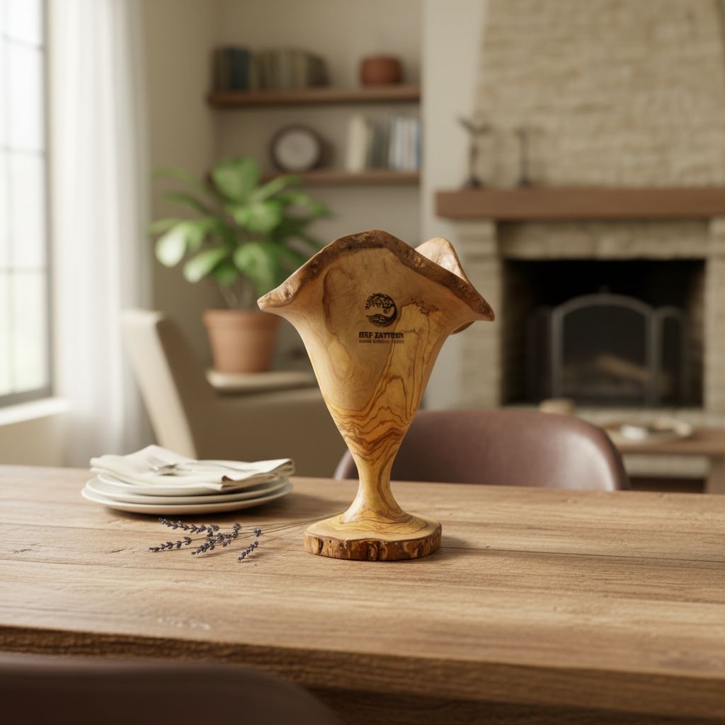objet décoratif bois artisanal en olivier pour un intérieur élégant