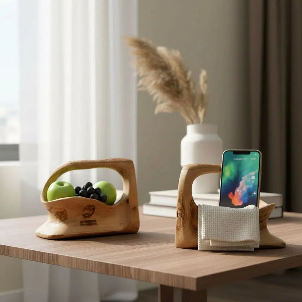 support bois olivier élégant pour un intérieur raffiné