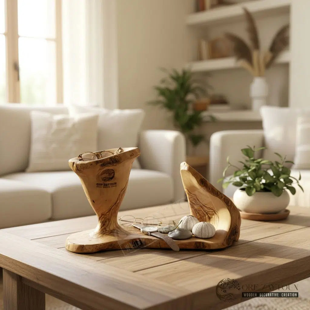 decoration bois piece unique en bois dolive pour un interieur raffine