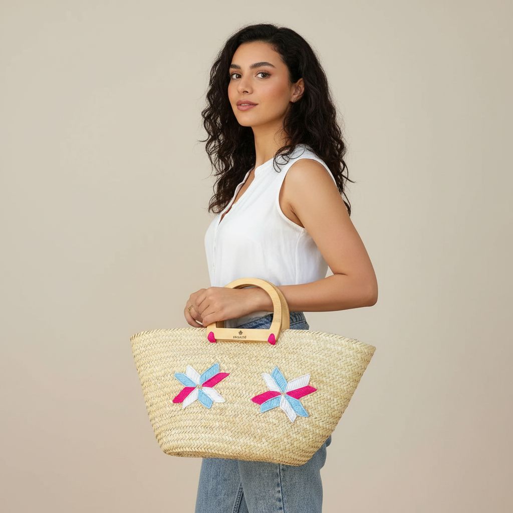 Couffin floral chic fait main pour vos sorties estivales