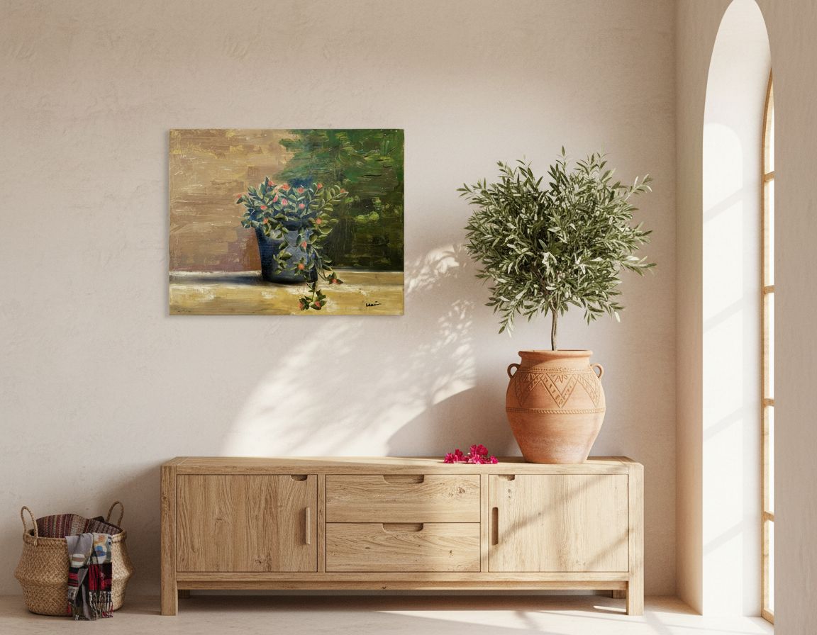 tableau méditerranéen unique pour un intérieur chaleureux et élégant