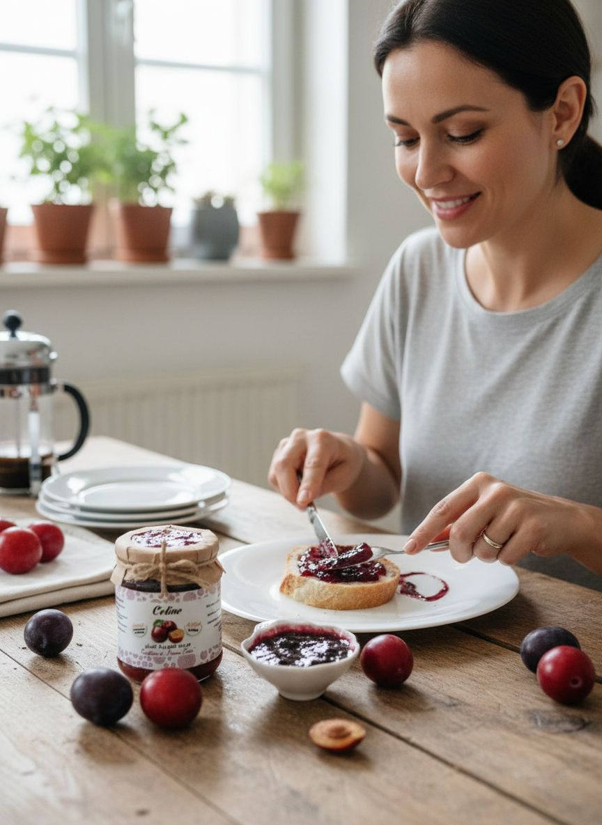 confiture prunes rouges goût authentique et allégée en sucre