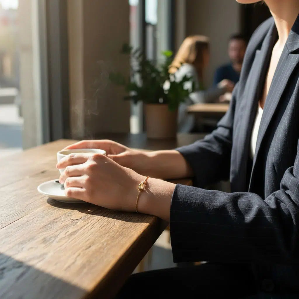 Bracelet doré ajustable en acier inoxydable avec noeud élégant