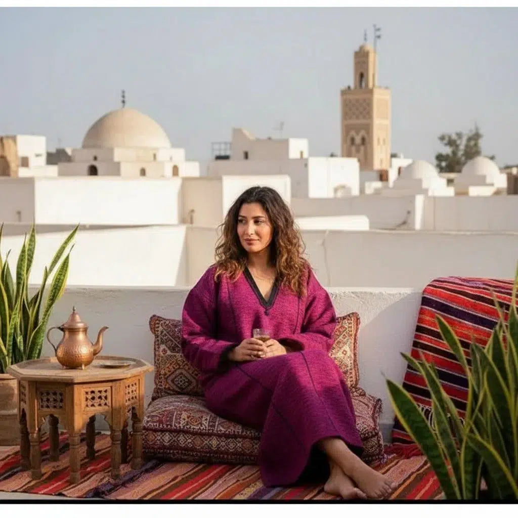 jebba femme en laine rose artisanale élégance et confort - Taille Standard