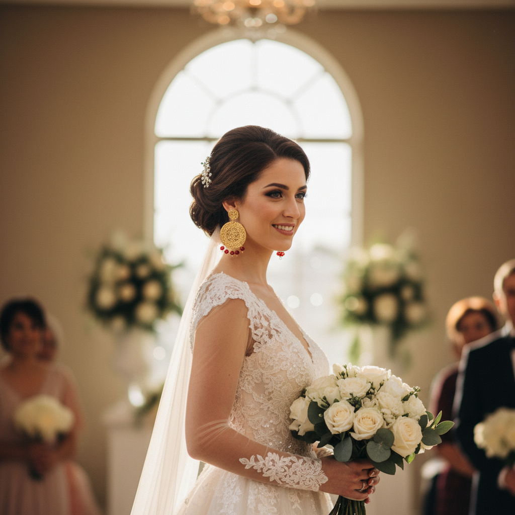 boucles d'oreilles mariage en argent cristal rouge exclusives