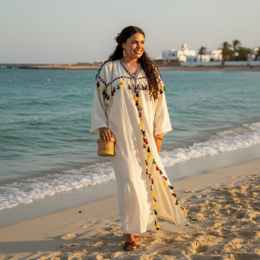 kimono femme brodé djerbien luxe pour un style irrésistible