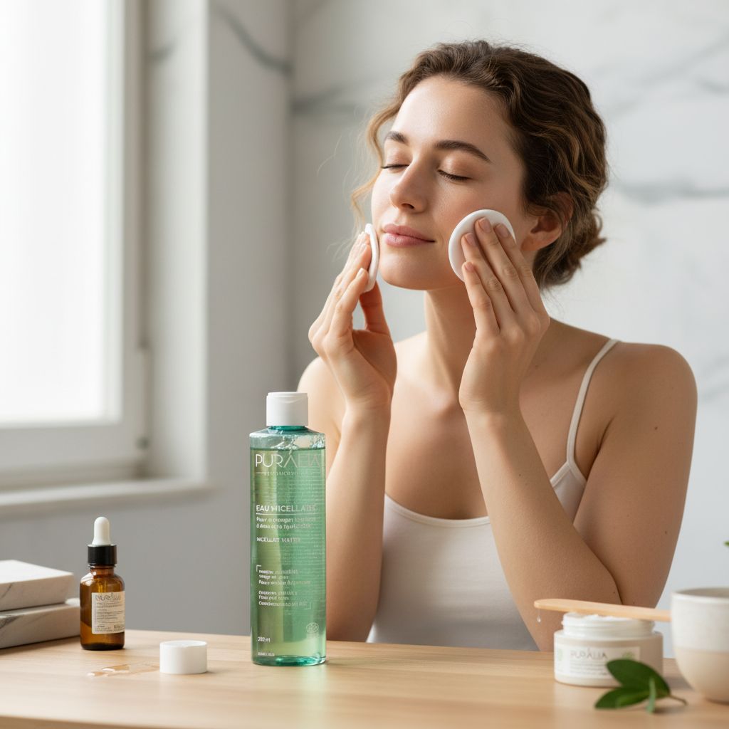 Eau micellaire bio nettoie et hydrate votre peau en douceur