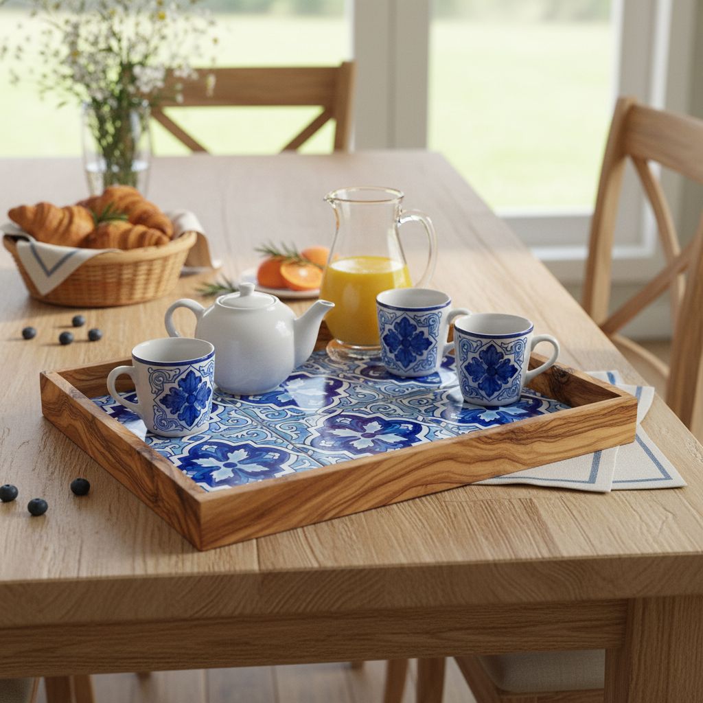 plateau en bois d'olivier pour réceptions élégantes et uniques