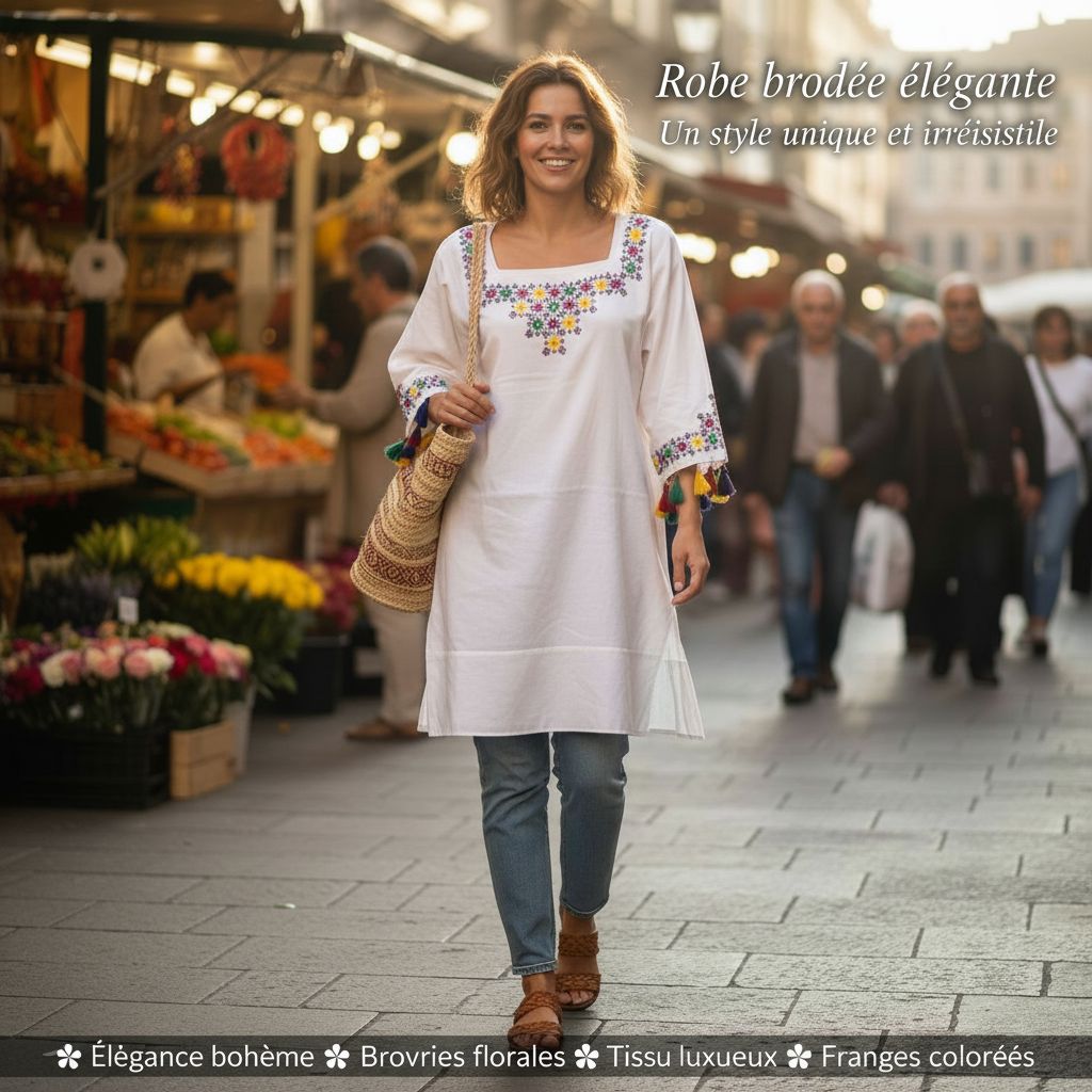 Robe élégante brodée pour un style unique et irrésistible