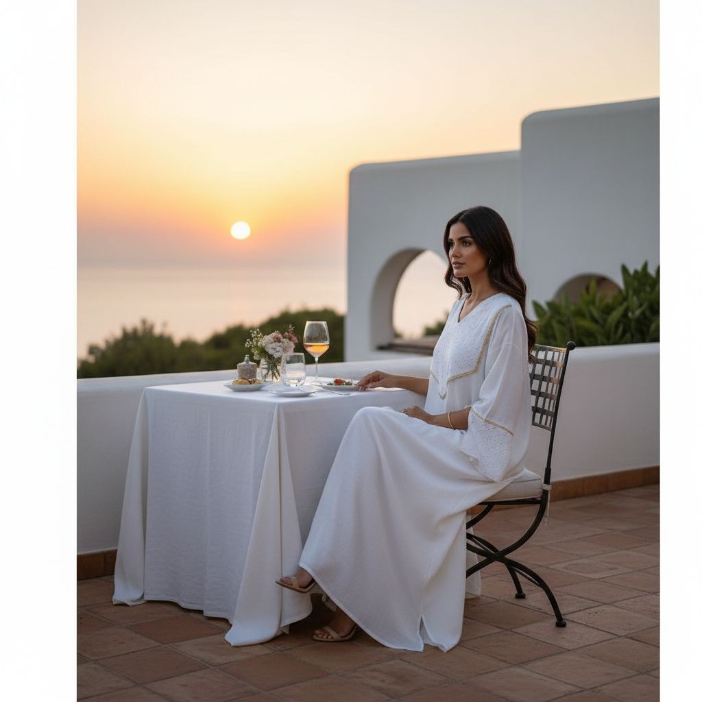 Kaftan blanc élégant pour des occasions uniques et raffinées