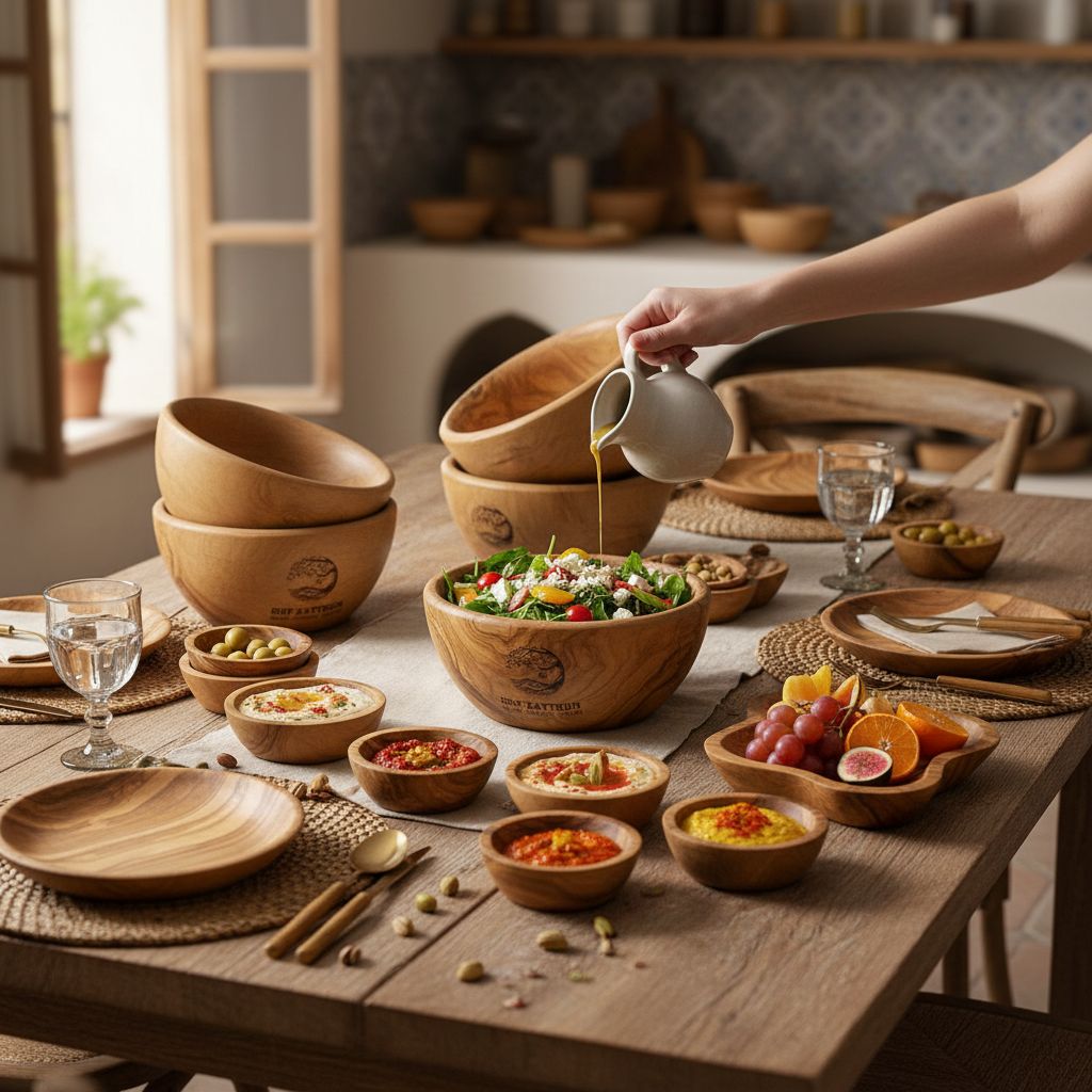 Set Royal Zaytoun – Bols Artisanaux en Bois d’Olivier