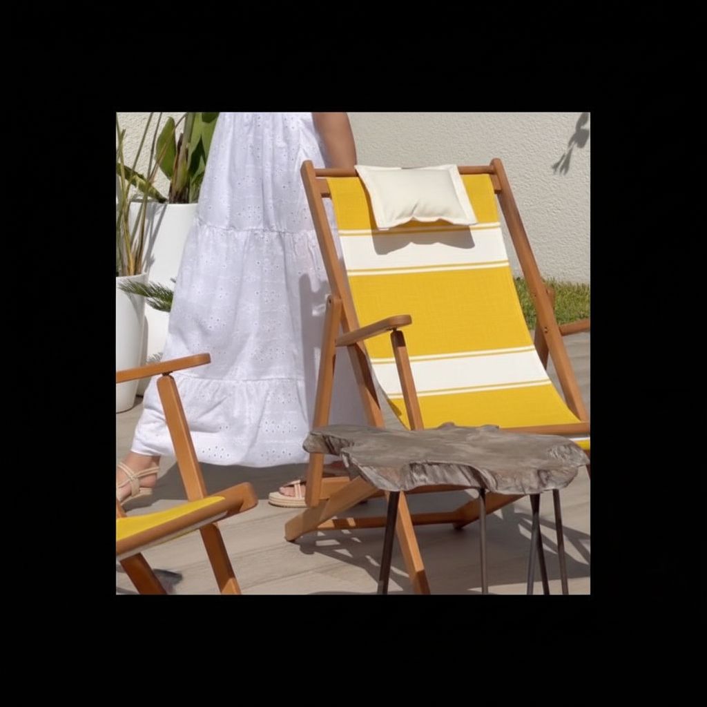 Chaise longue jaune et blanc confort élégance pour jardin