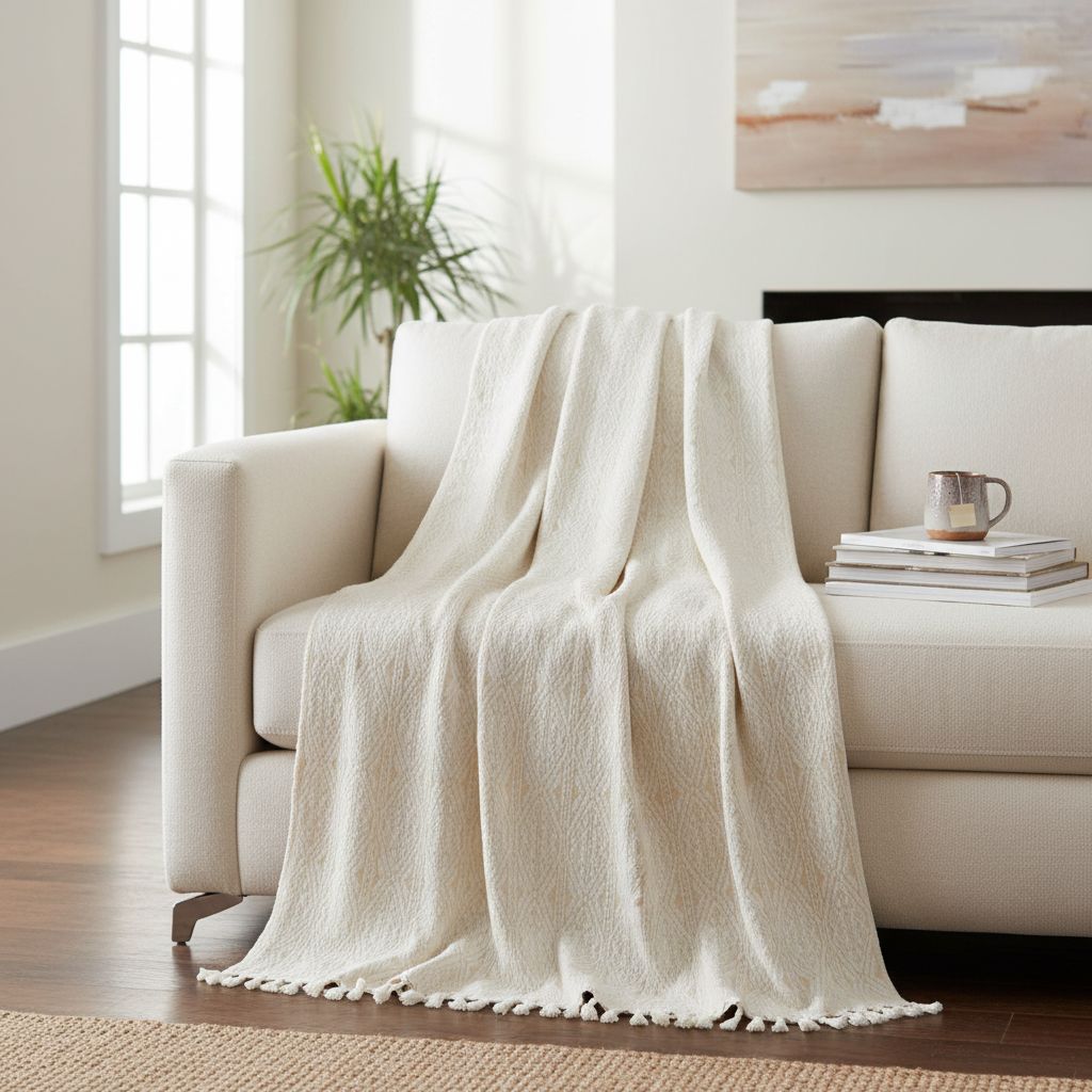 jeté jacquard haut de gamme en coton upcyclé (2 * 3m)