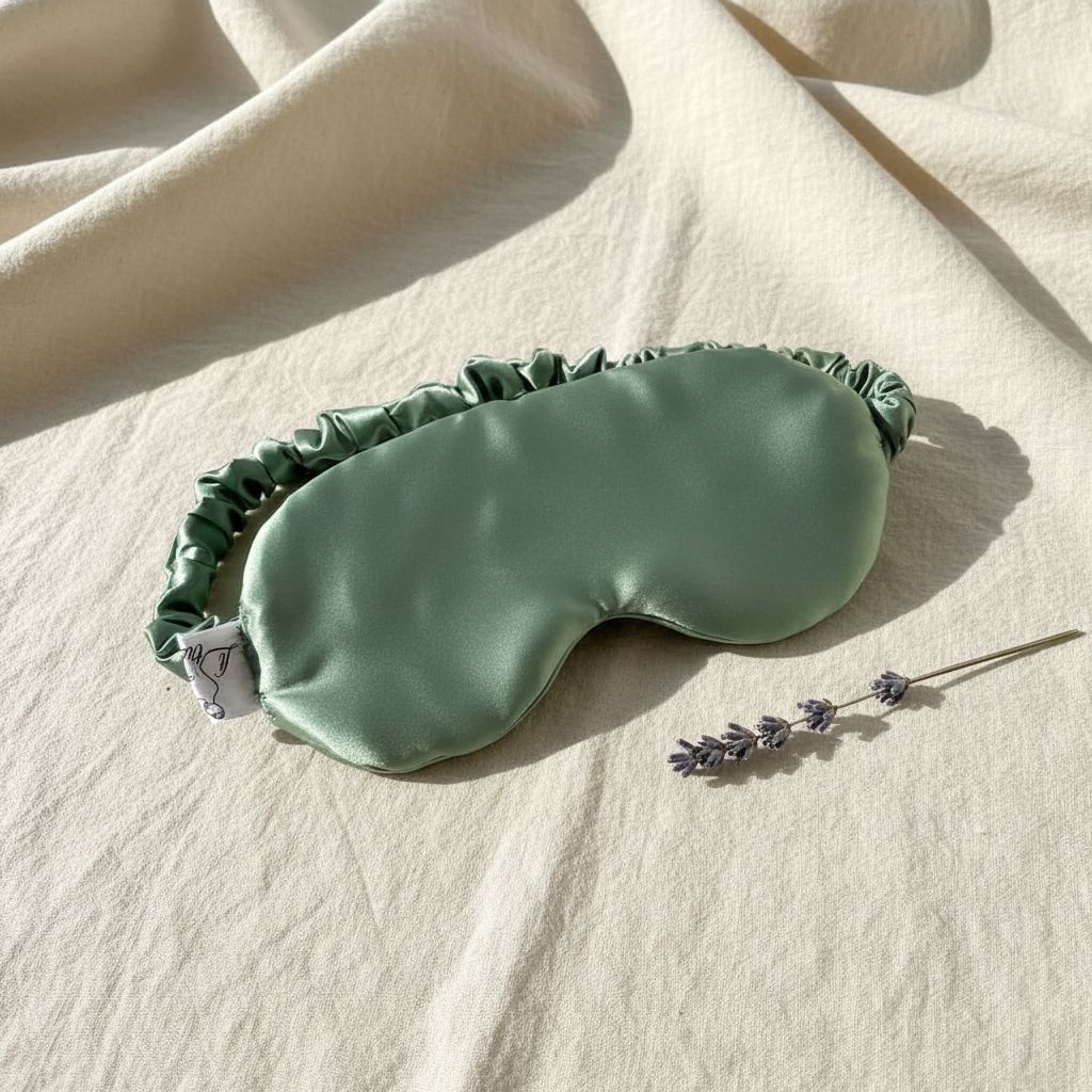 masque de sommeil luxe vert d'eau pour des nuits paisibles