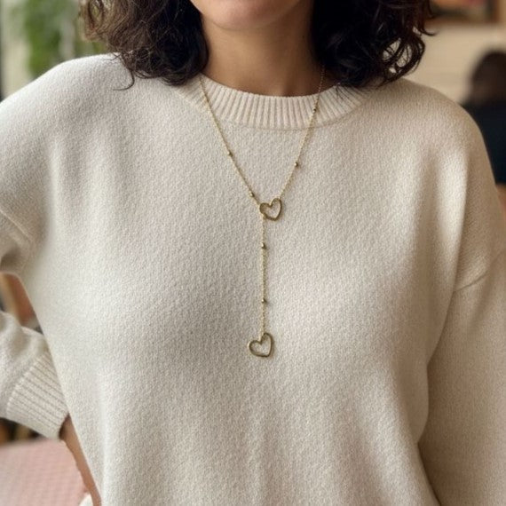 Collier en acier inoxydable “Cœur à Cœur”