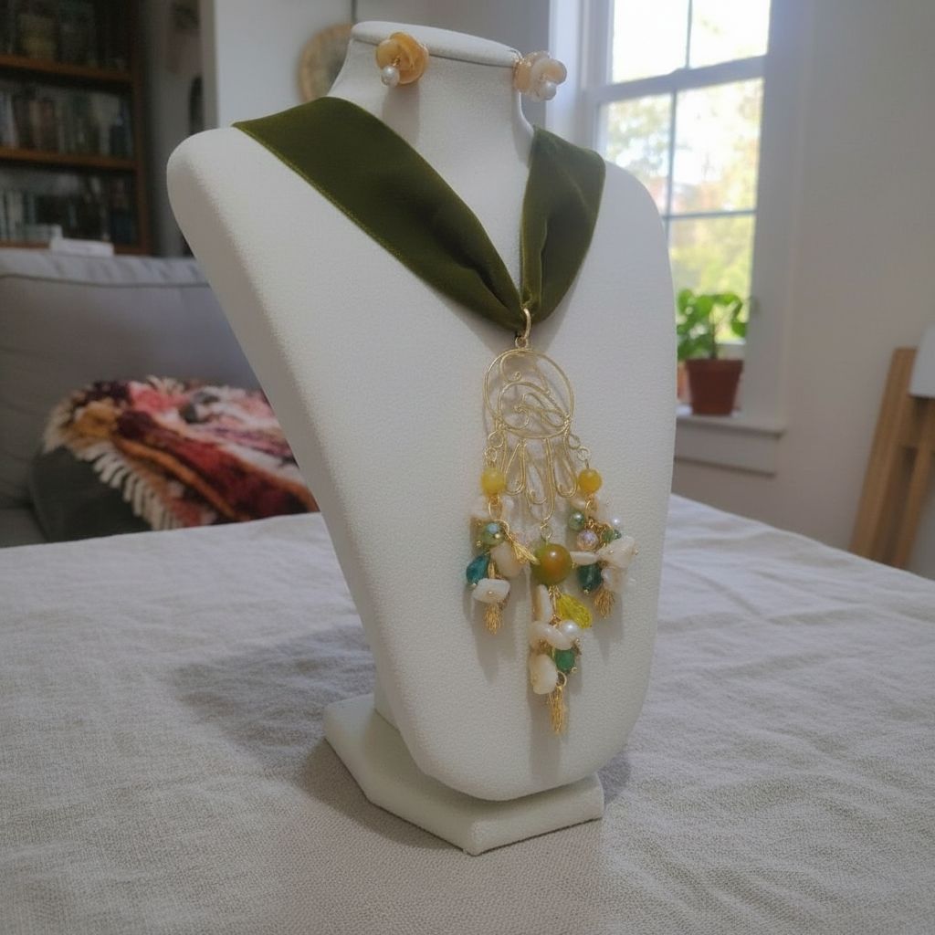 collier main de fatma élégant en agathe et cristal exclusif