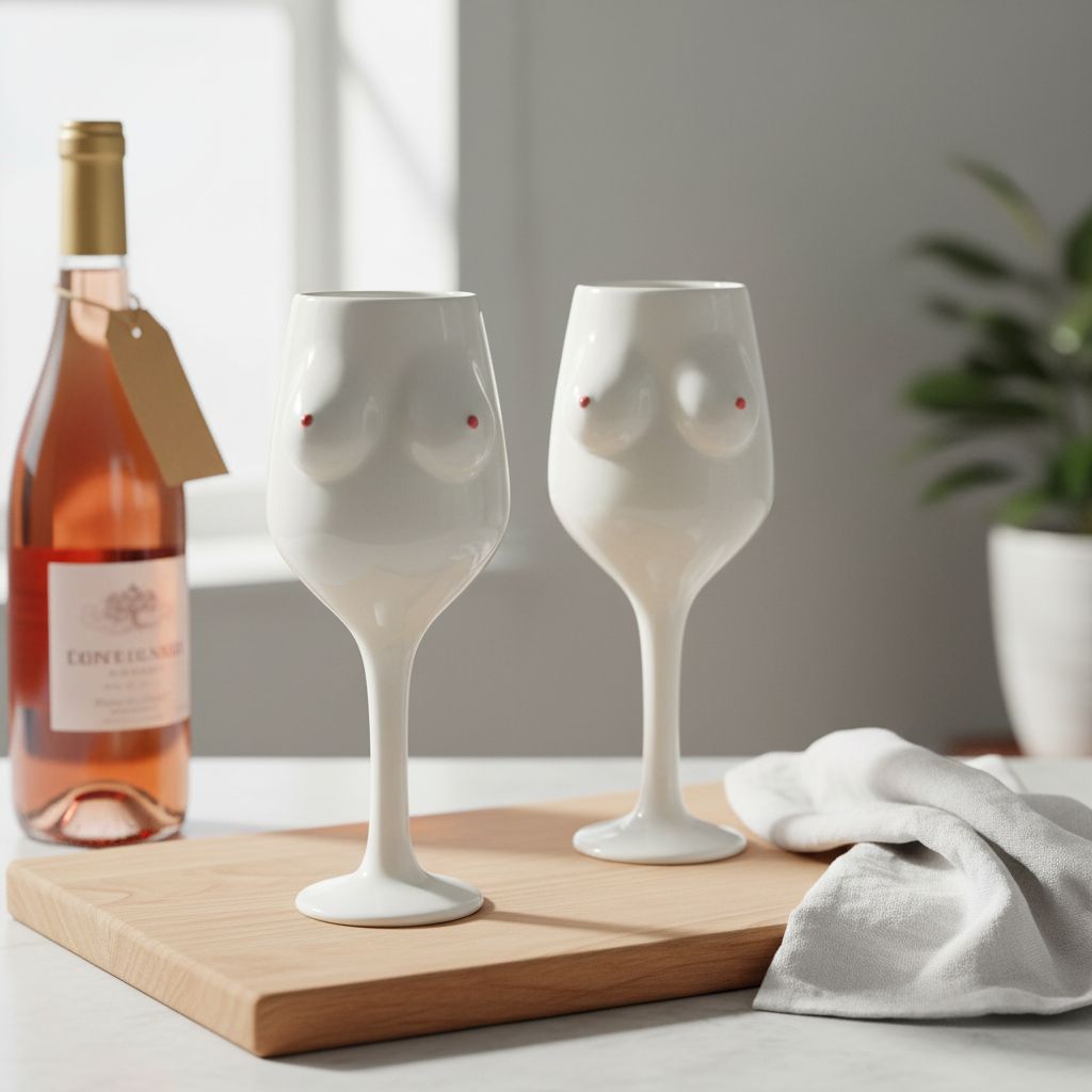 Tasse à vin en céramique forme boobs pour un style unique