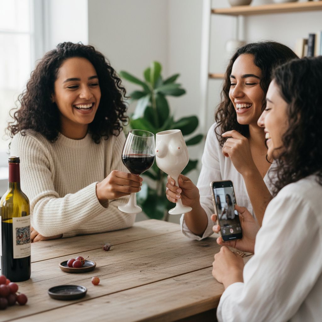 Tasse à vin en céramique forme boobs pour un style unique