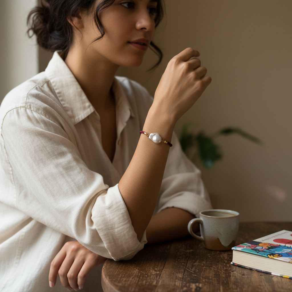 bracelet nacrette bordeaux pour une allure chic et raffinée