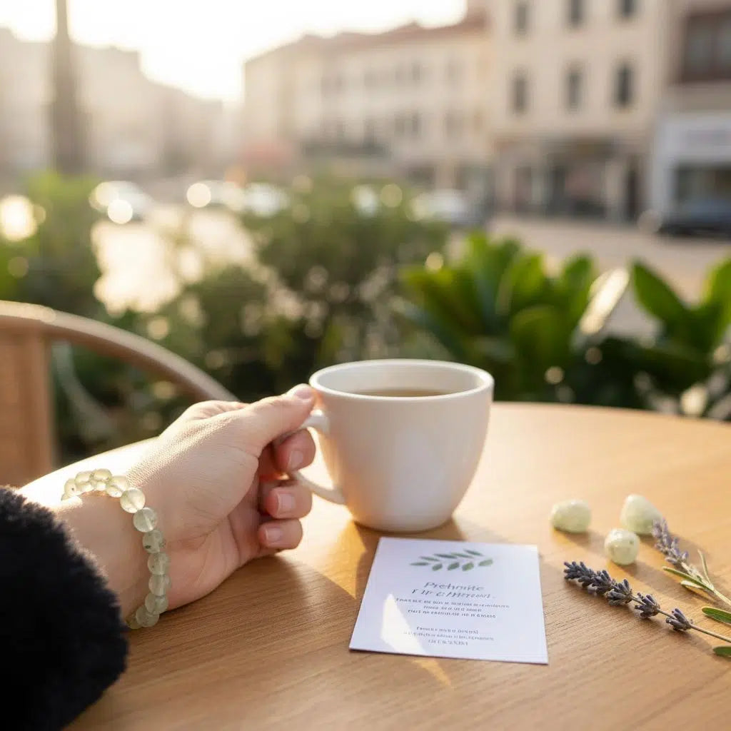 bracelet préhnite ajustable bienfaits apaisants et élégance naturelle