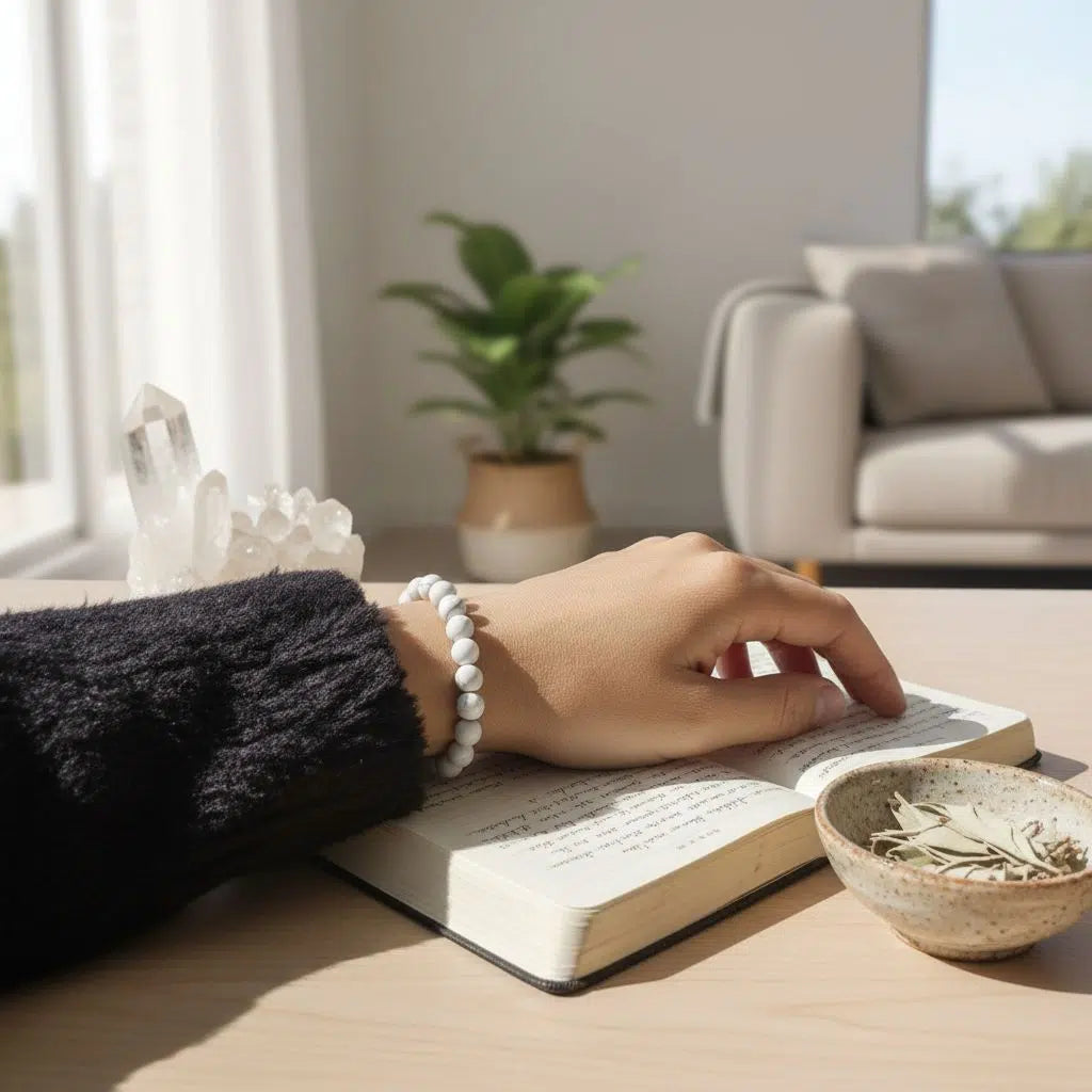 bracelet howlite ajustable élégant pour sérénité et bien-être