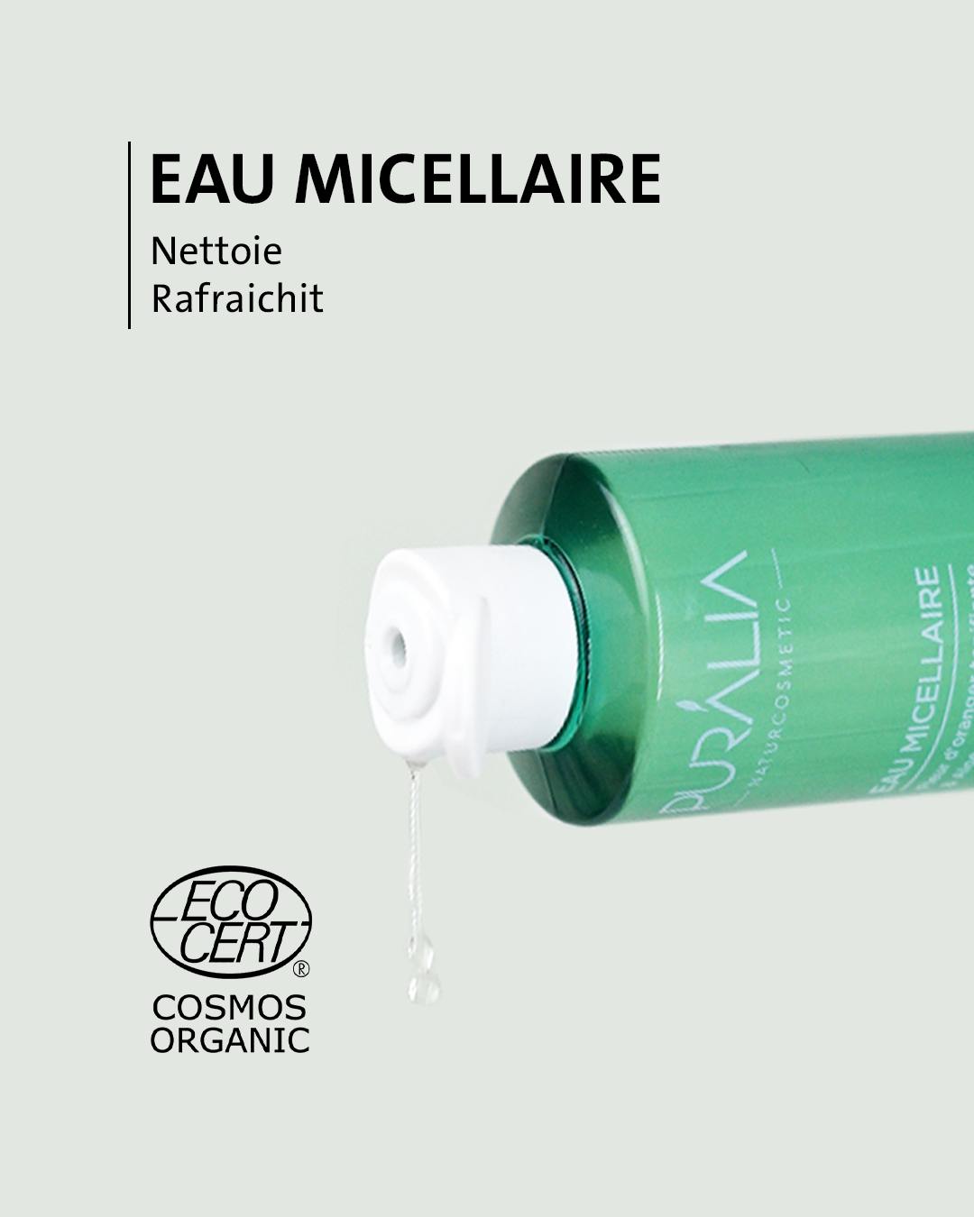 Eau micellaire bio nettoie et hydrate votre peau en douceur