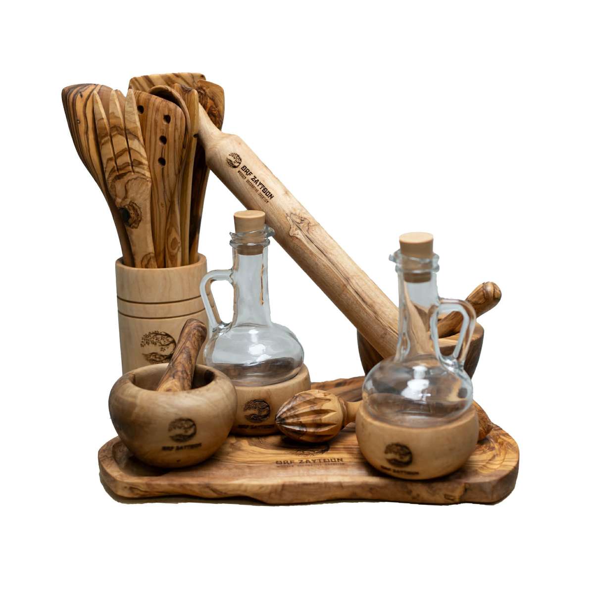 ustensiles bois d'olivier Coffret Signature Orf Zaytoun premium