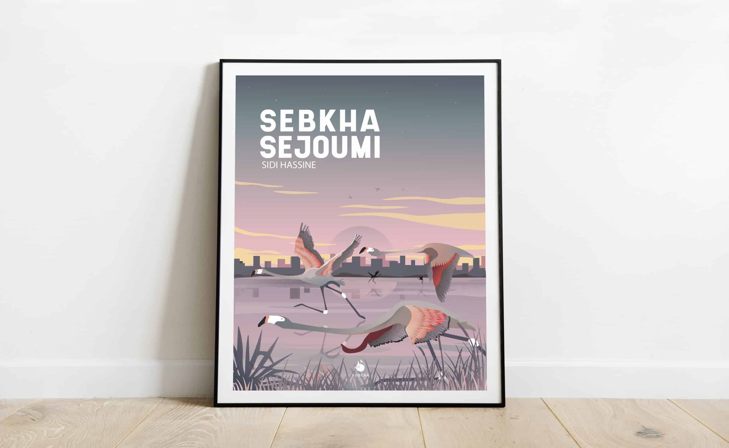 Poster Famous Places In Tunisia "Sebkhat Sejoumi"