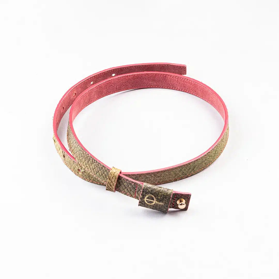 Ceinture en cuir de saumon Greeny