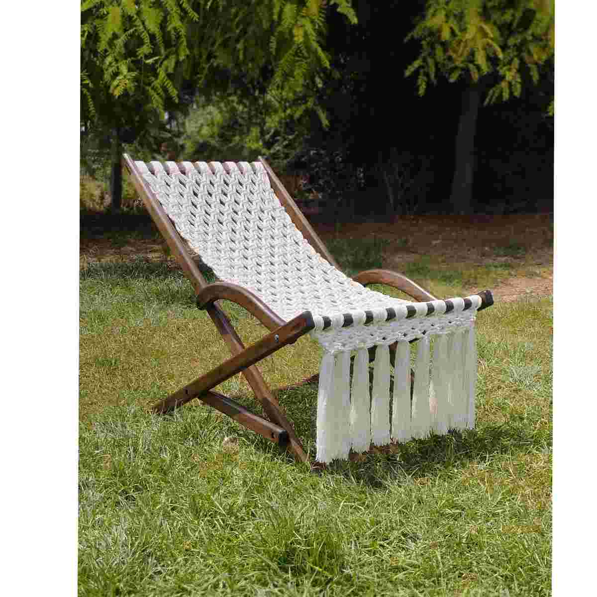 Chaise longue macramé royal pour un confort exceptionnel