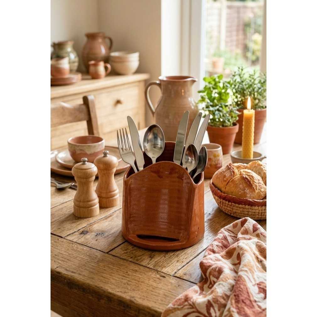 Support téléphone premium pour cuisine avec porte couverts élégant