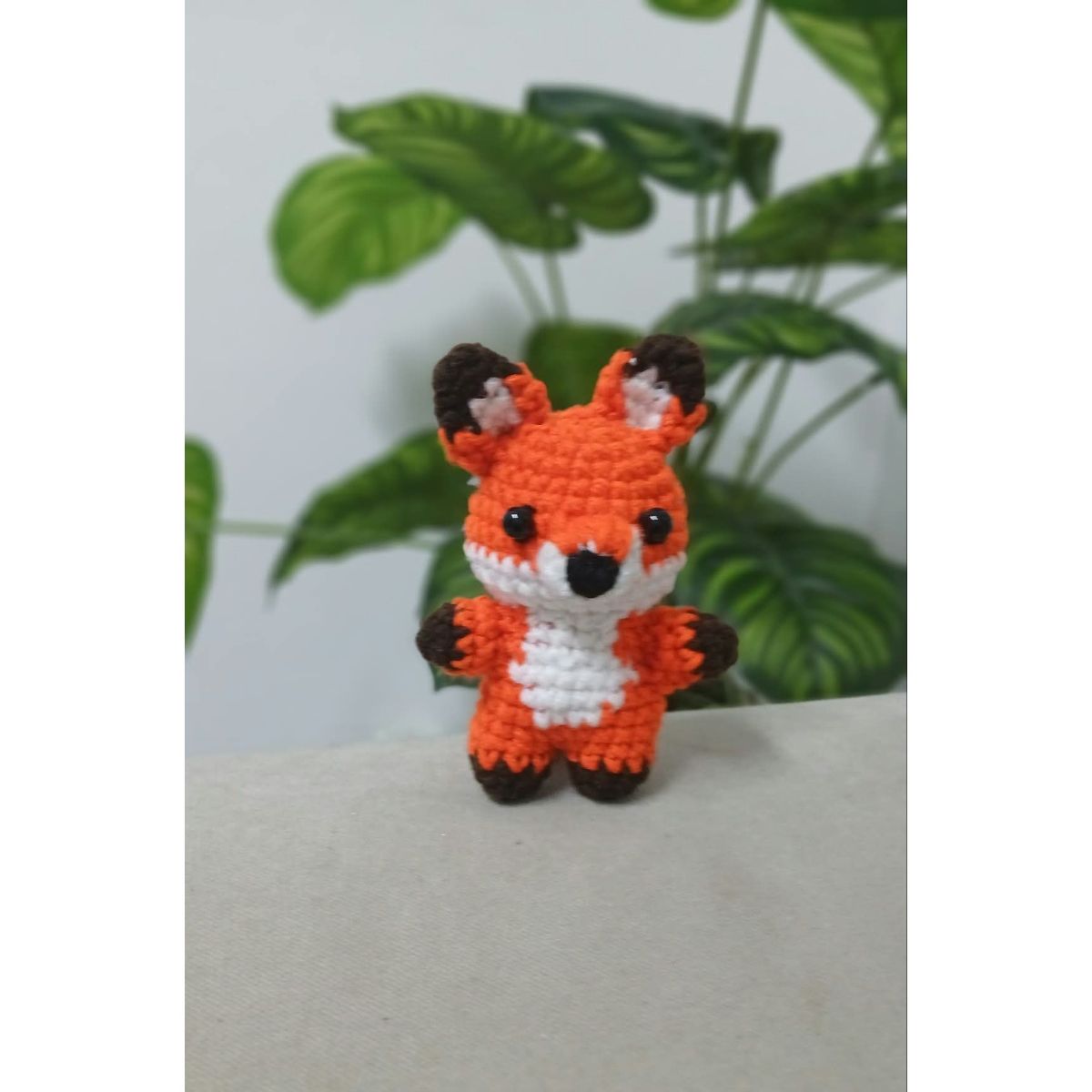 porte-clés doudou renard en crochet fait main