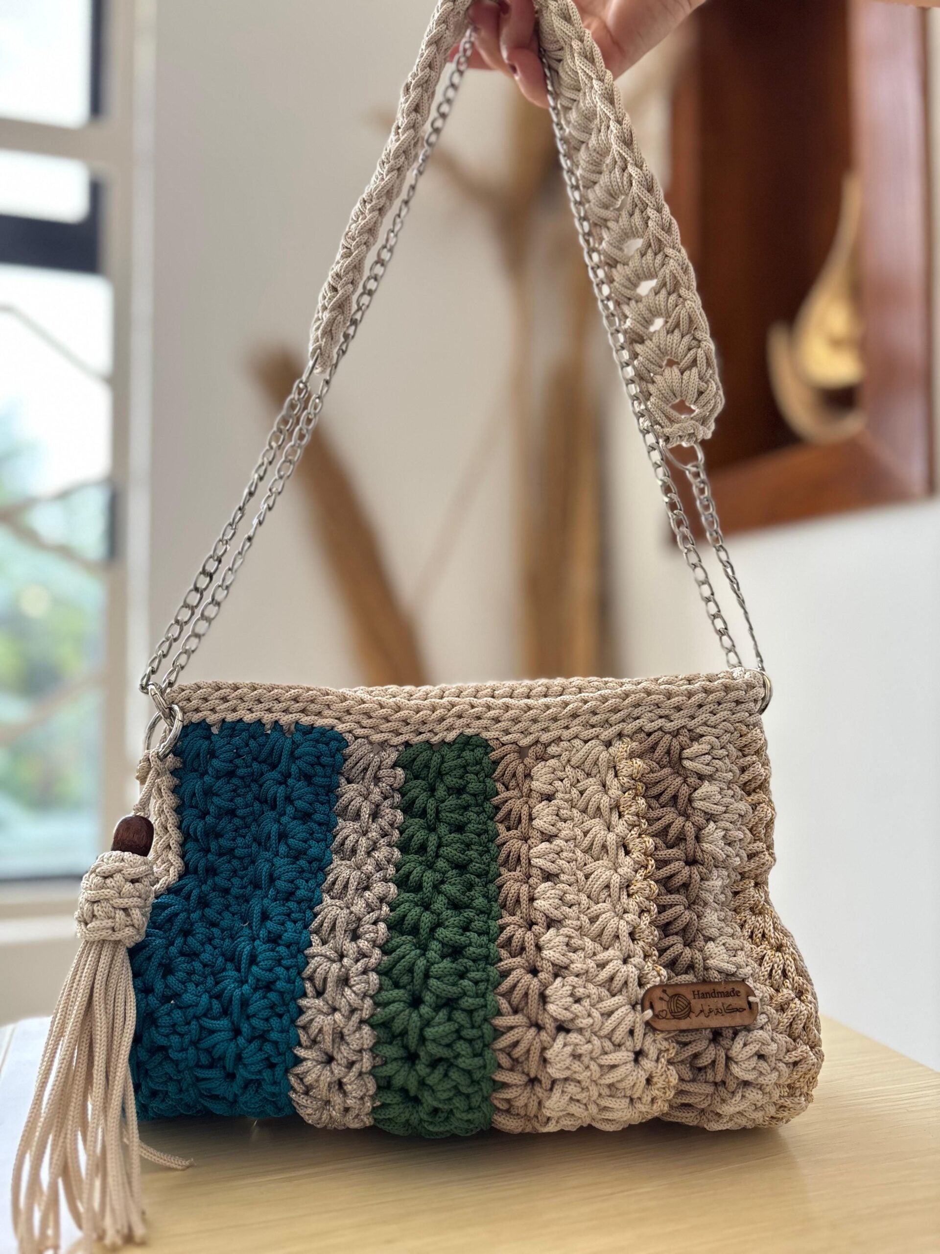 Sac à bandoulière en crochet