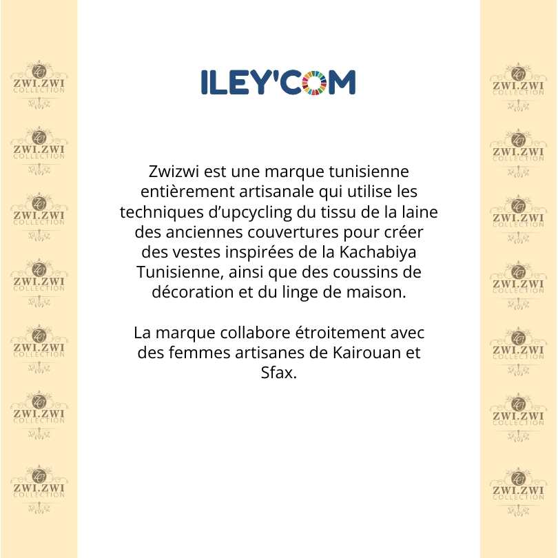 Housse de coussin kamaraya en lin, housse lin fait main, Housse hand made 100% n - artisanat Tunisien fait main | ILEYCOM