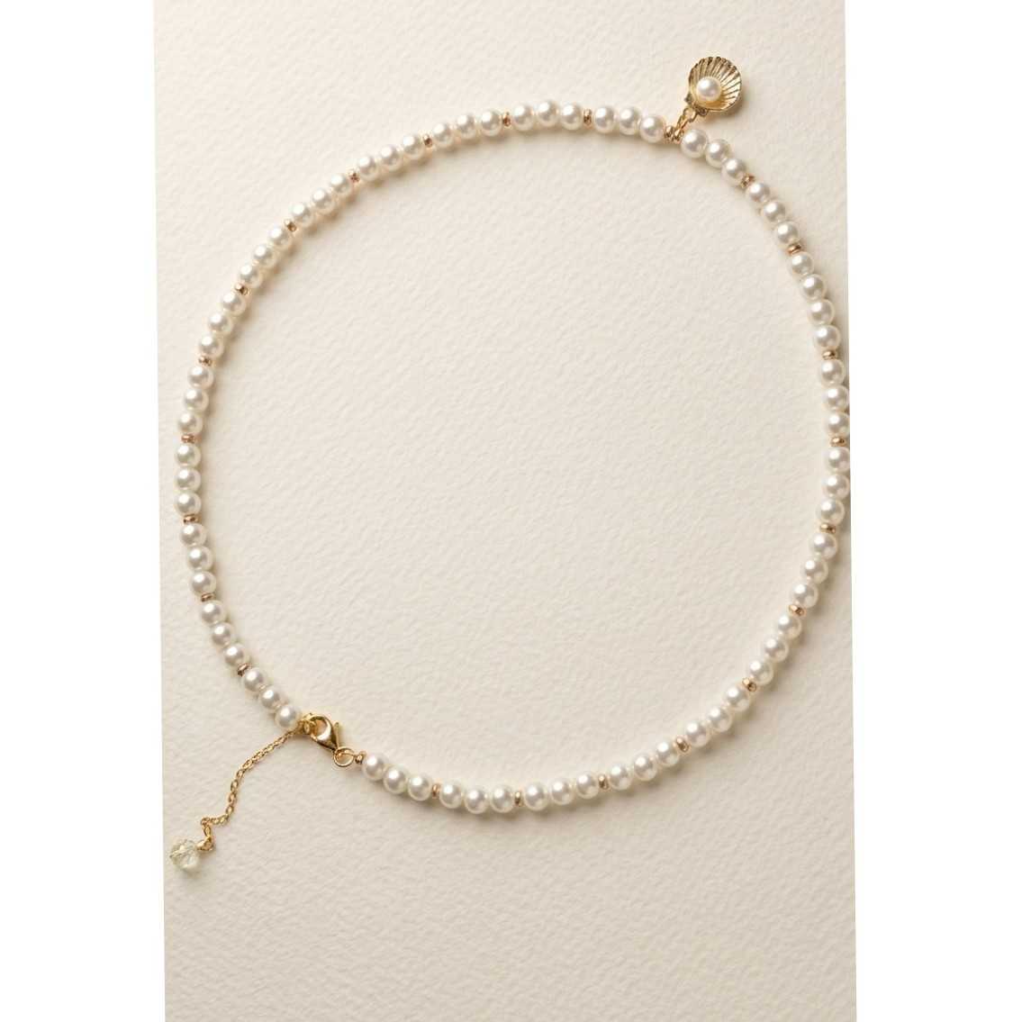 Collier en Perles et Or avec Pendentif Coquillage