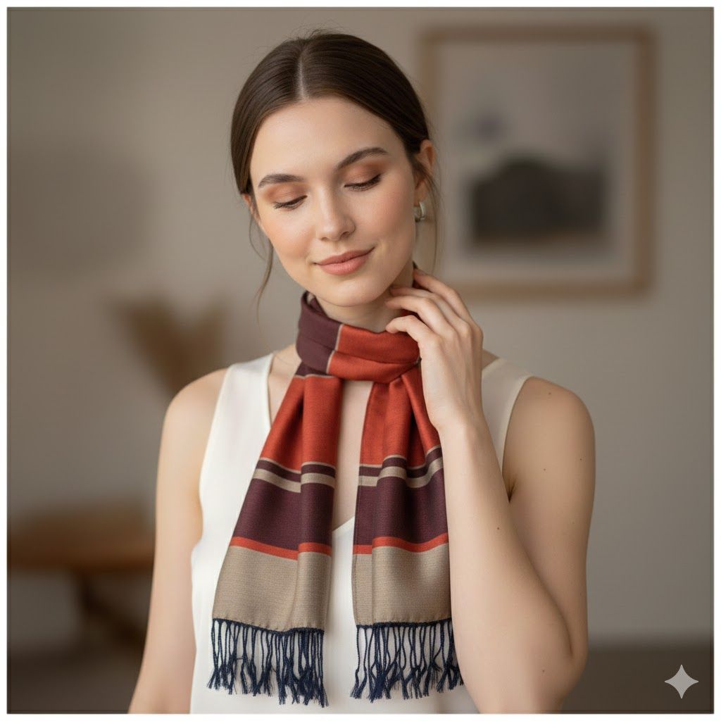 écharpe terracotta élégante pour un style irrésistible 200x65 cm