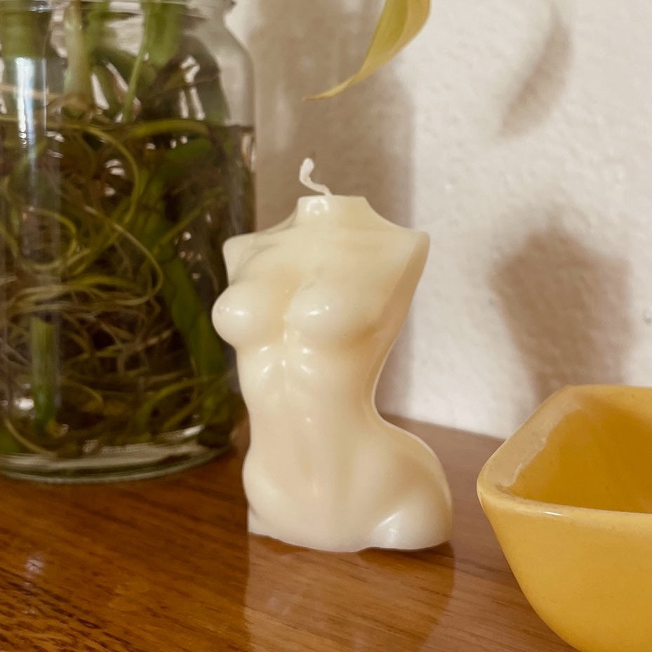 Bougie naturelle sculptée en cire végétale