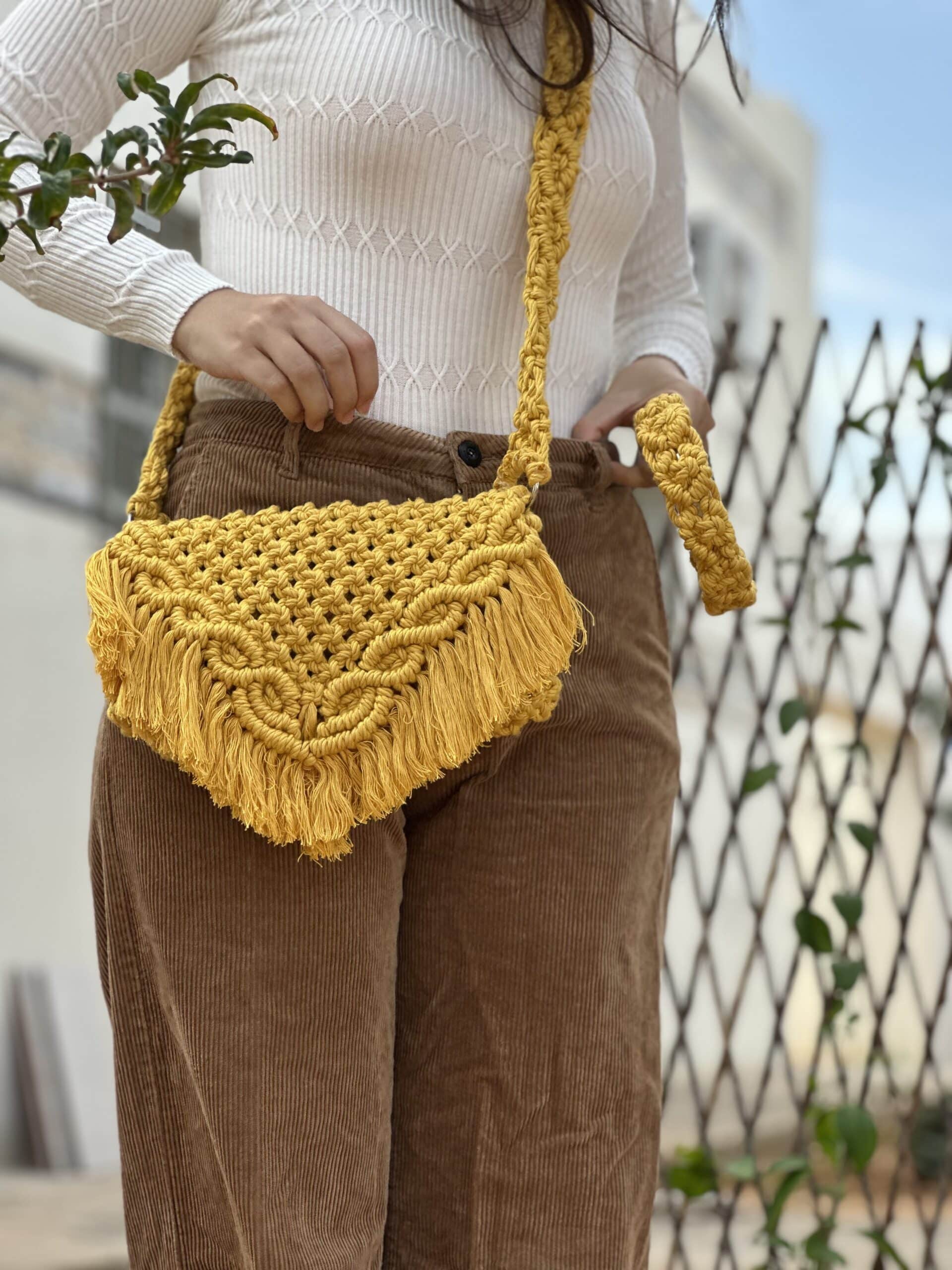 Sac bandoulière en macramé