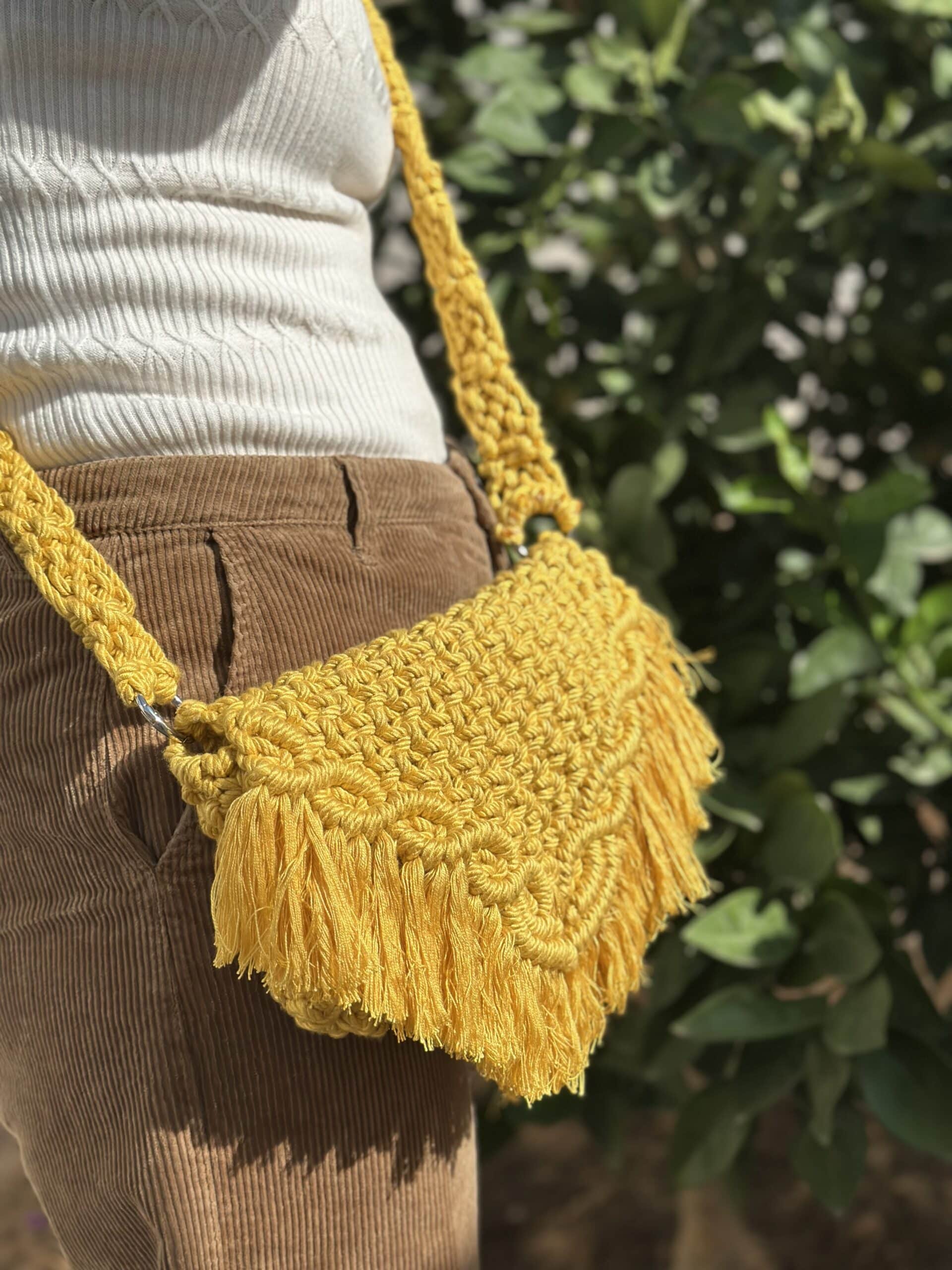 Sac bandoulière en macramé