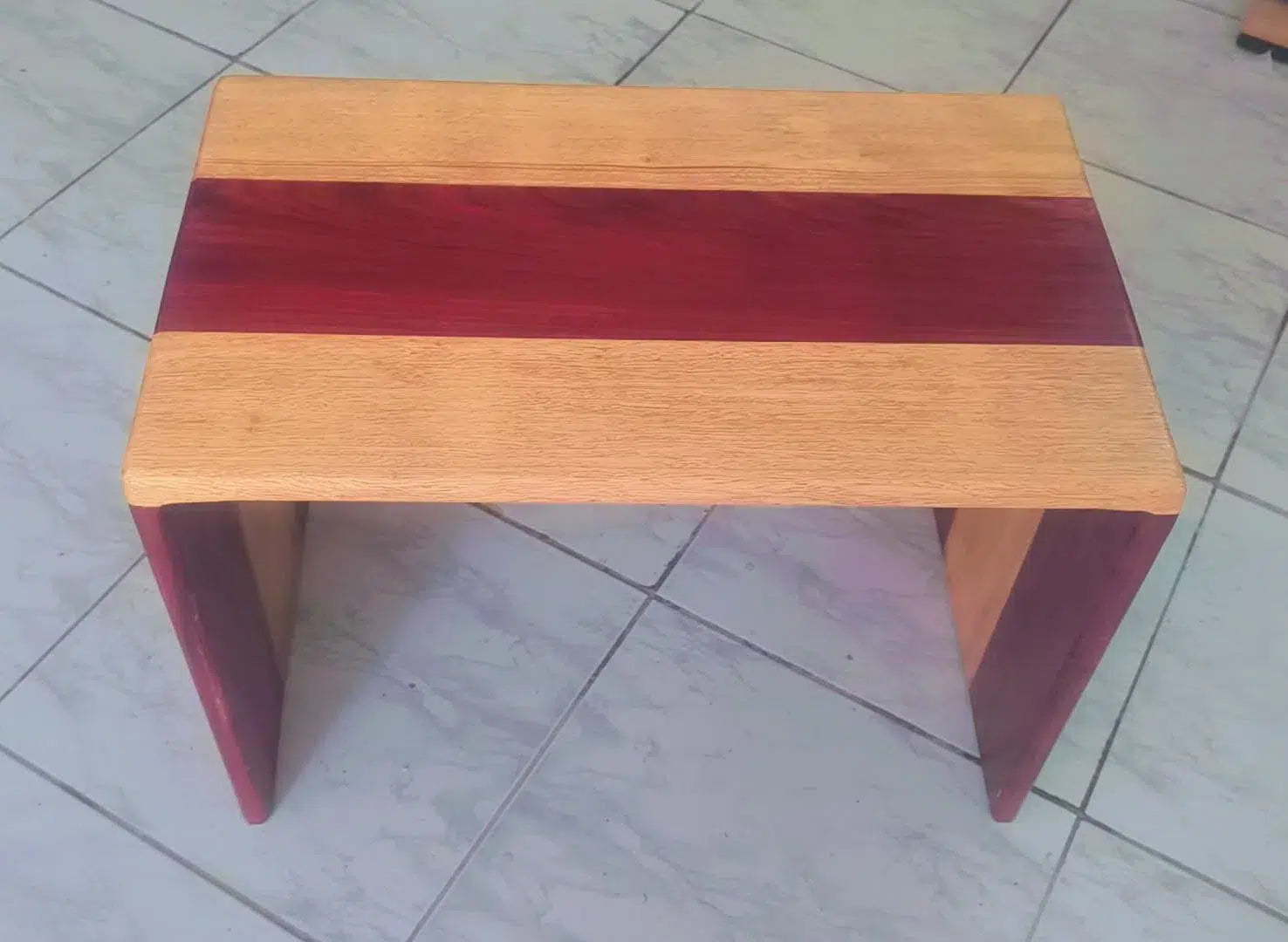 TABLE BASSE MODERNE EN BOIS DE FRAKE ET PADOUK(64 × 40× 44cm)