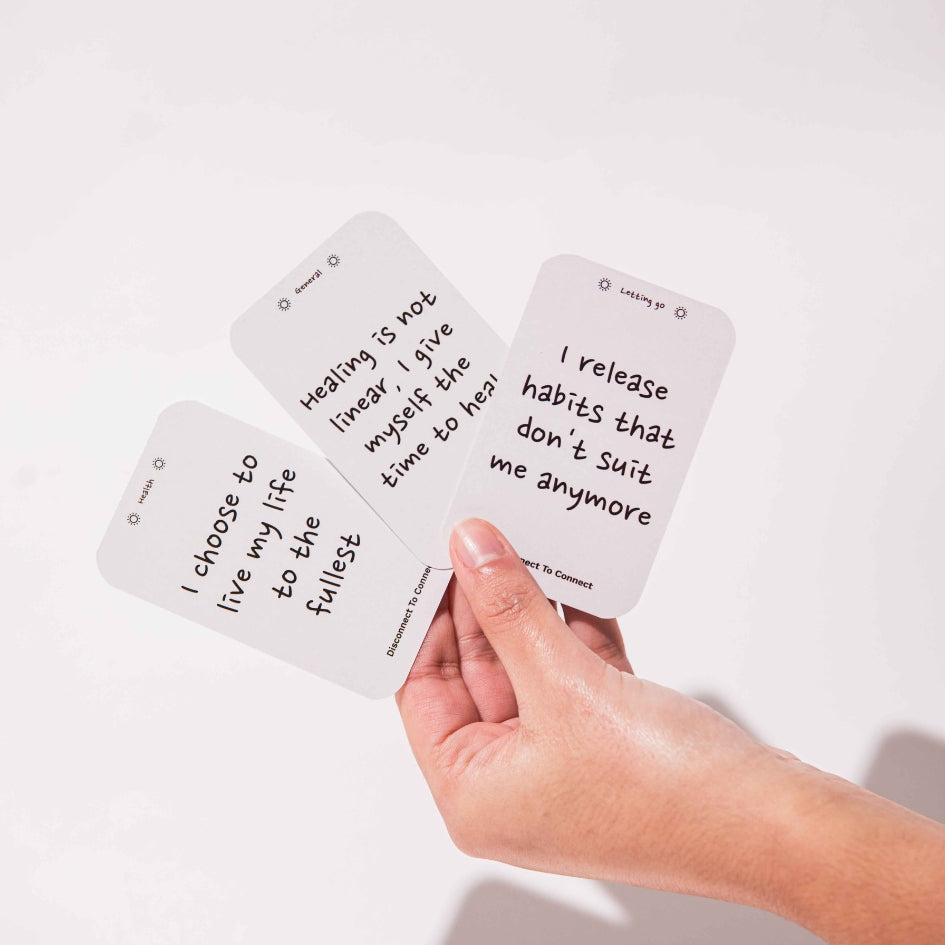 50 Cartes de réflexion et d’intention "Transformation" en anglais (5 catégories et 10 cartes par catégorie)