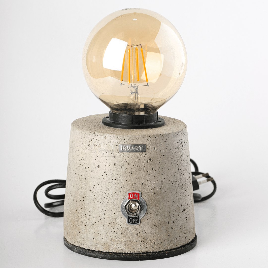 Lampe à poser Dhaweya en béton fait main – Éclairage doux et design artistique